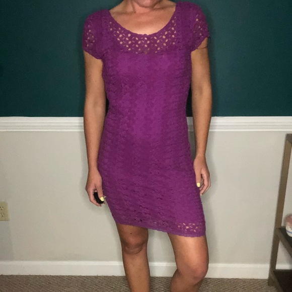 F6 *3 for $15* Free people magenta pink knit bodycon mini dress - Picture 4 of 12